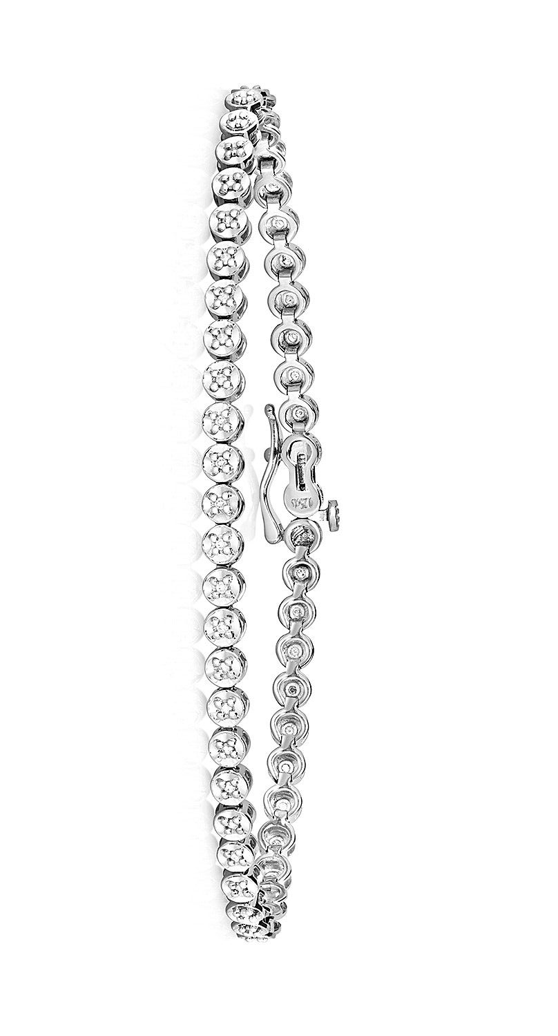 Diamond Tennis Bracelet 9ct White Gold 0.25ctw Real Diamonds