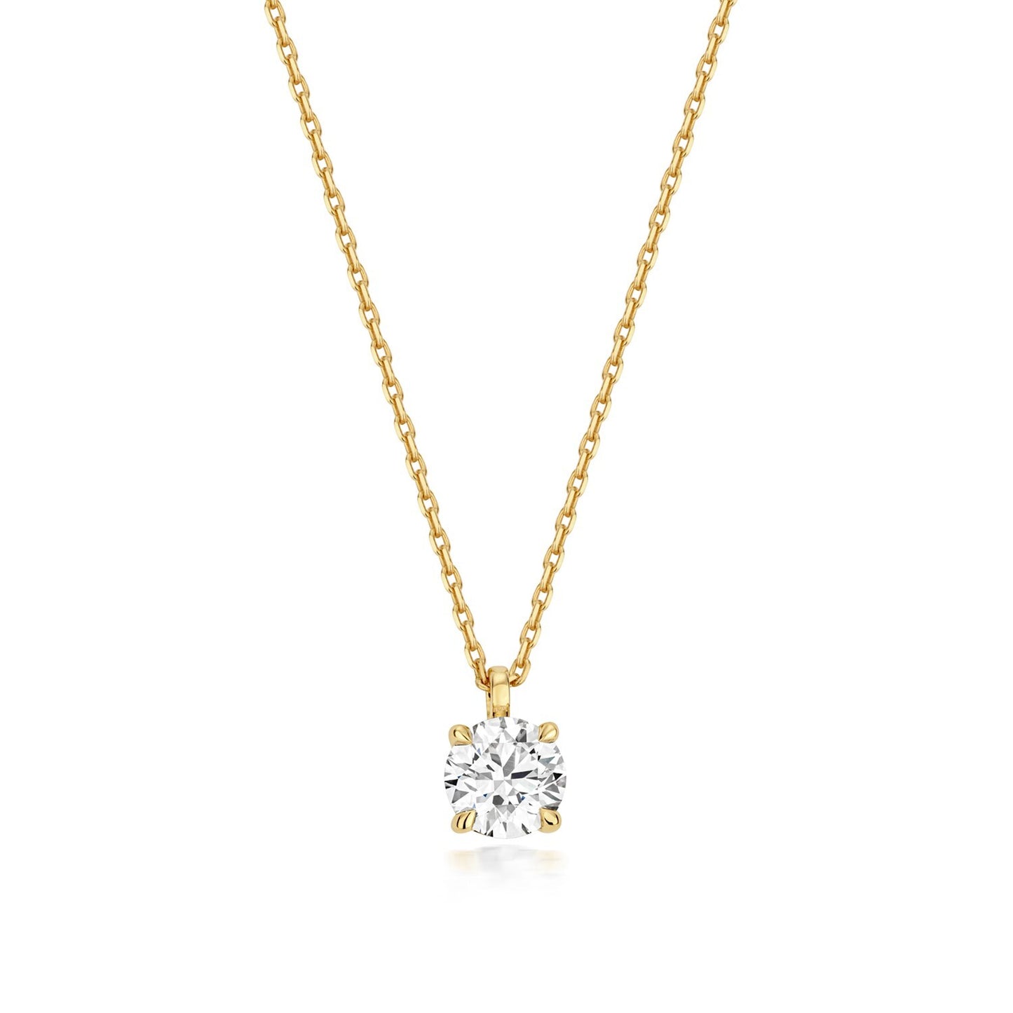 Lab Grown Diamond Necklace in 9ct Yellow Gold Hallmarked 15 - 17" Adjustable