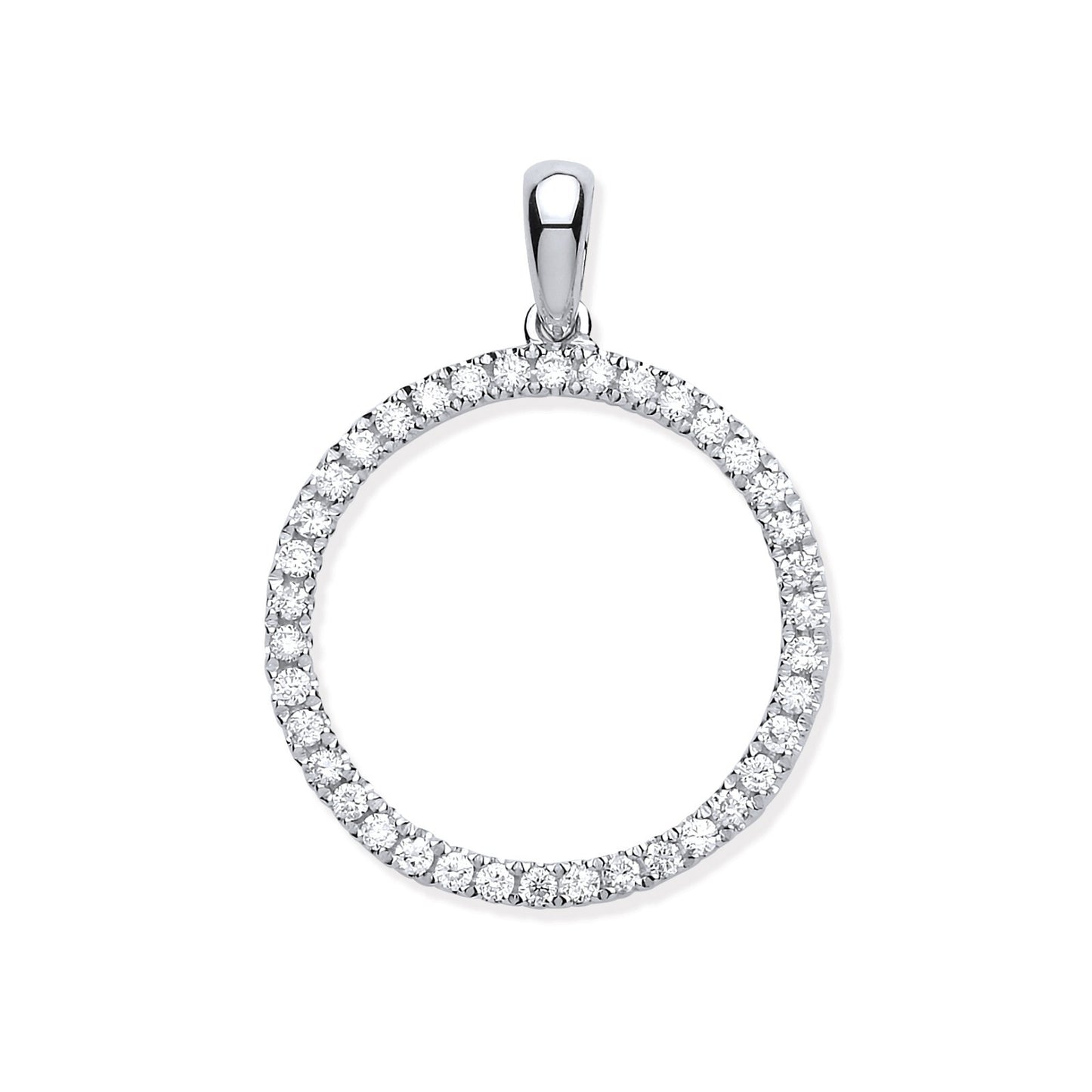 9ct White Gold 0.33ct Circle of Life Diamond Pendant Made in London