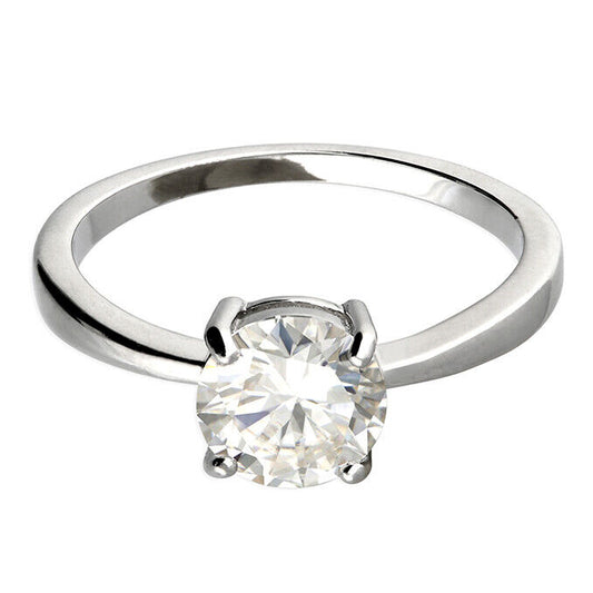 1.50 Carat Solitaire Engagement Ring Sterling Silver 925 Hallmark