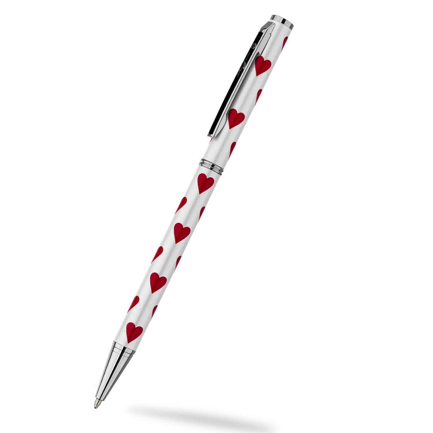 Ballpoint Pen Red Heart Multiple Hearts White Designer Black Ink Brand New Boxed