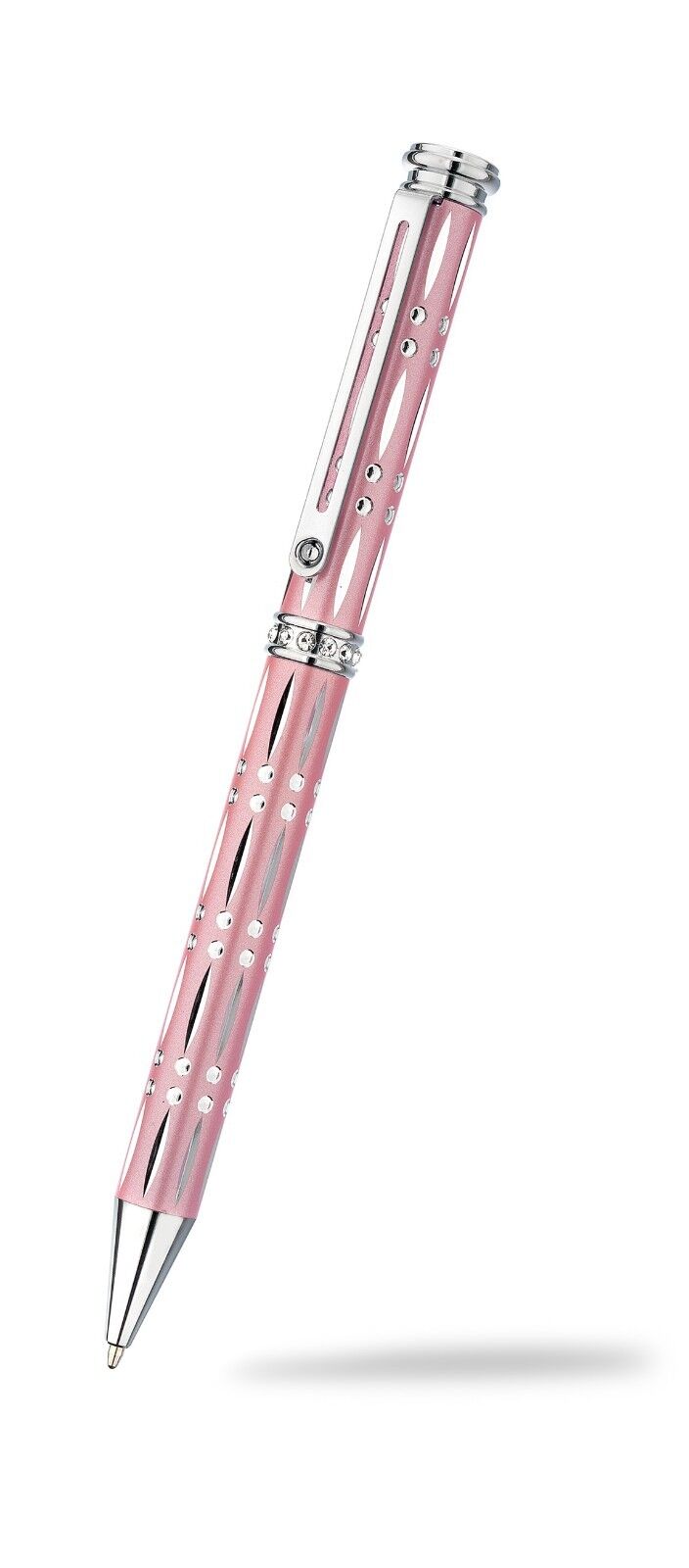 Ballpoint Pen Crystal Silver Plate Diamond Cut Luxurious Packaging All Colours
