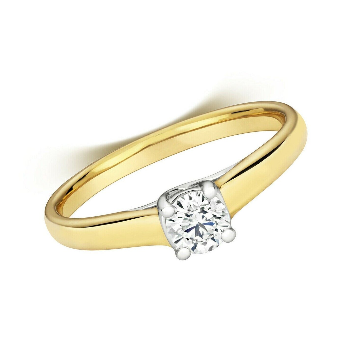 9ct Yellow Gold Diamond Solitaire Ring Engagement 0.10ctw Size J - Q