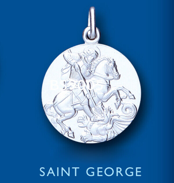 Saint George Pendant Sterling Silver 925 Hallmark All Chain Lengths