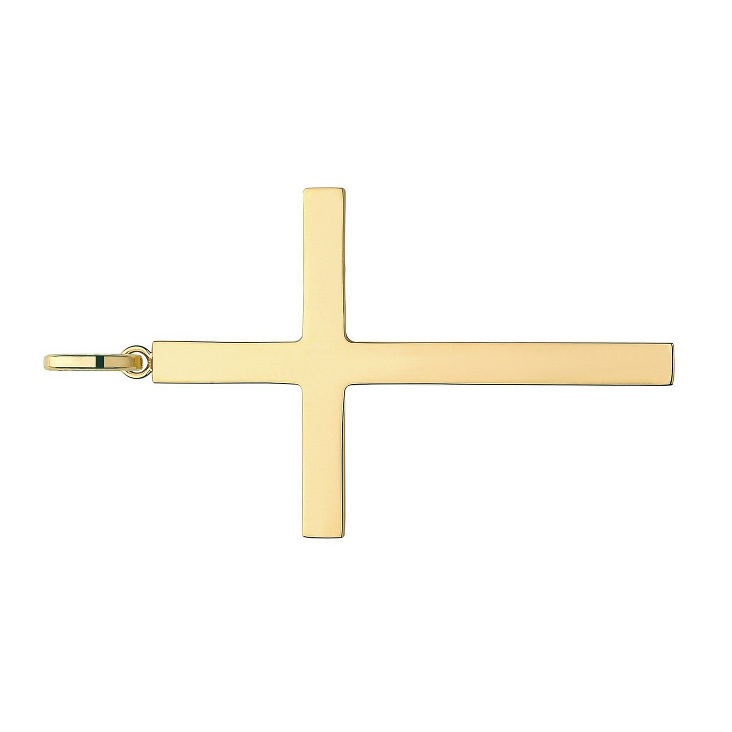 9ct Yellow Gold Plain Cross Pendant 47 x 32mm Large Size Religious Christianity