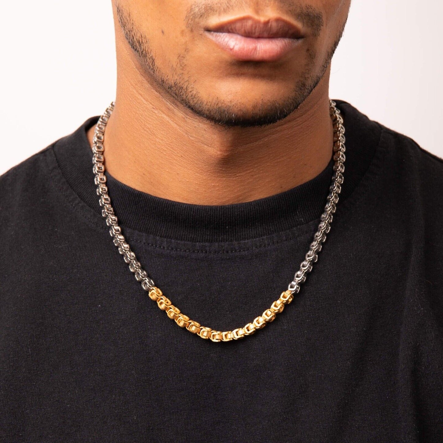 Fred Bennett Two Tone Belcher Link Chain Necklace 54cm N4587