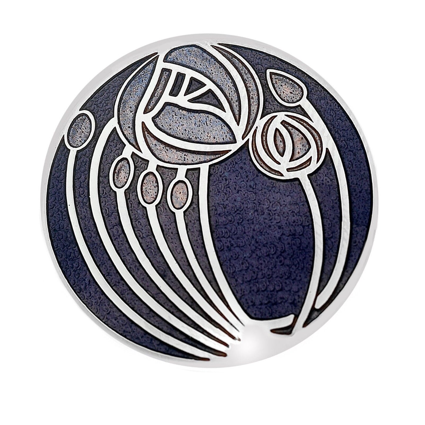 Purple Mackintosh Brooch Roses and Buds Silver Plated Brand New Gift Packaging