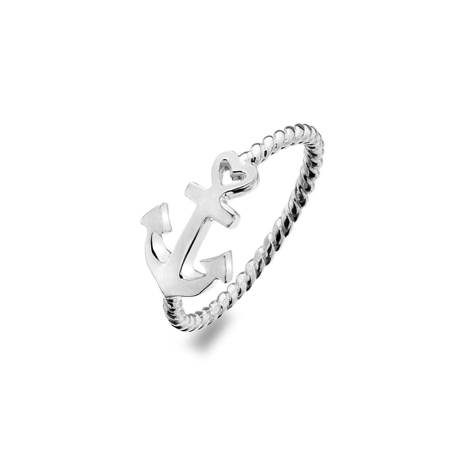 Sterling Silver Anchor Ring Sterling 925 Stamped Size J - Q Brand New Gift