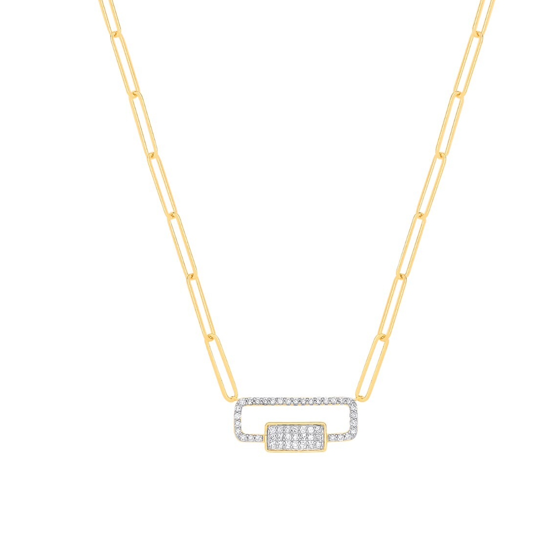 9ct Yellow Gold 0.22ctw Diamond Paper Chain With Trigger Clasp (Chain 18")