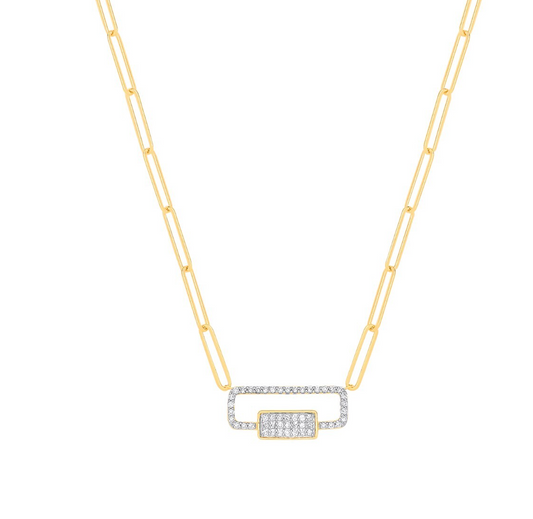9ct Yellow Gold 0.22ctw Diamond Paper Chain With Trigger Clasp (Chain 18")