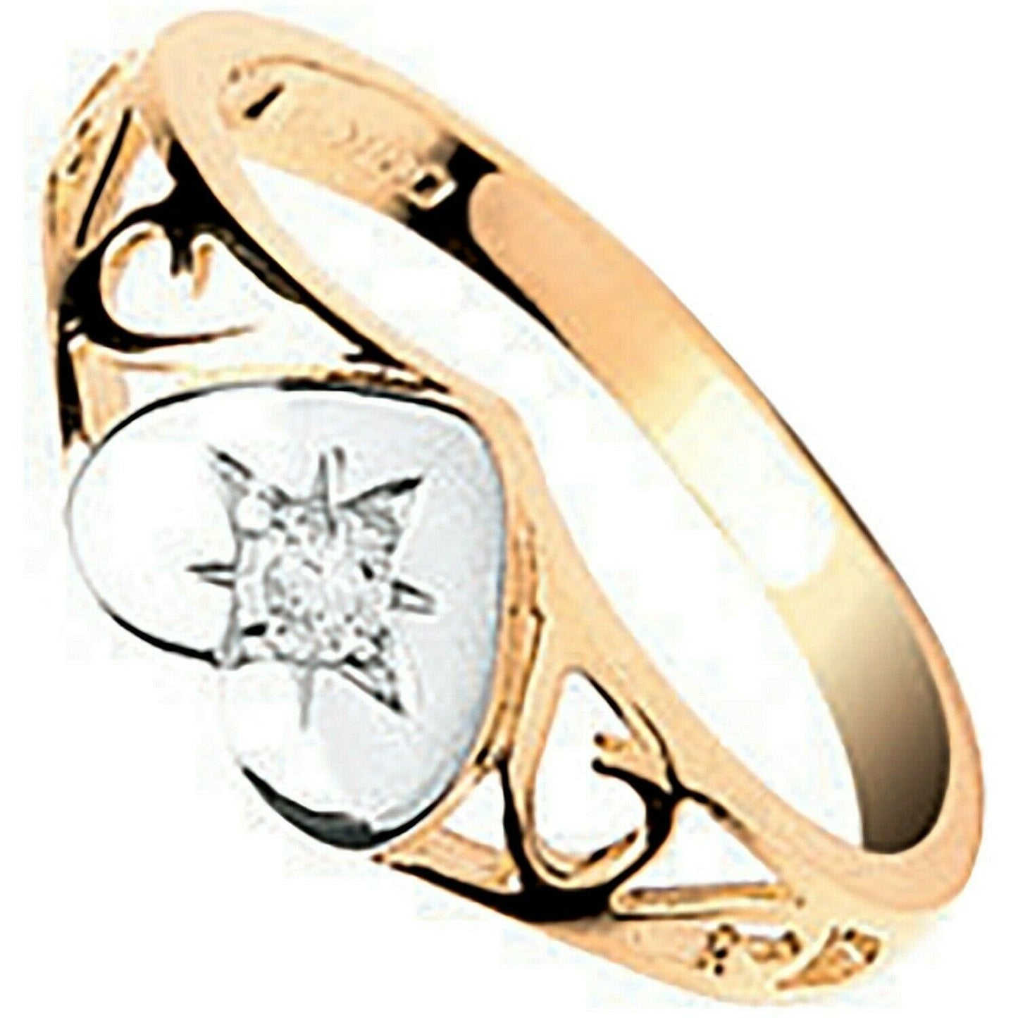 Baby Childs Heart Signet Ring Solid Gold Diamond Hallmarked British Made