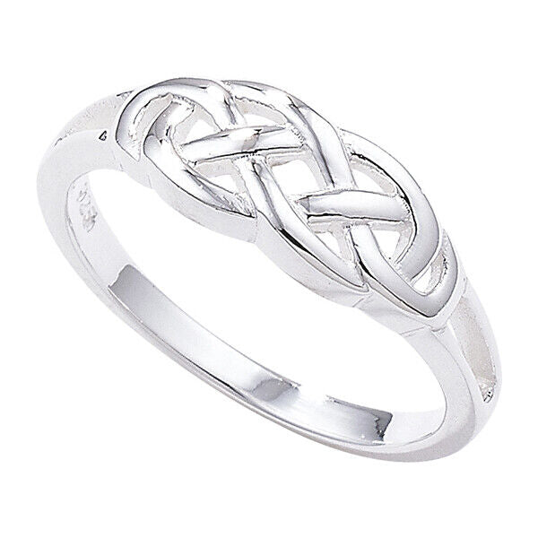 Celtic Weave Knot Ring Sterling Silver Anniversary 925 hallmarked Size J - R