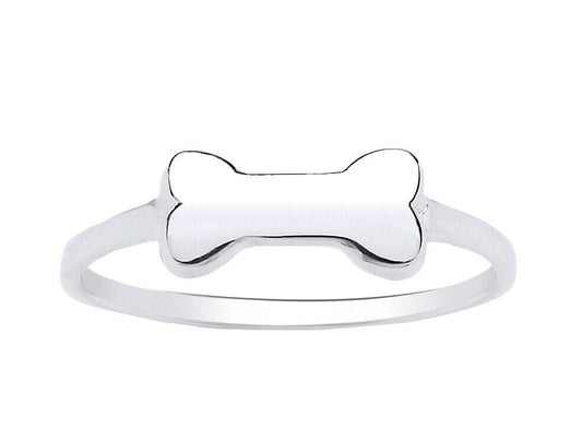 Dog Bone Ring Solid Sterling Silver Ladies