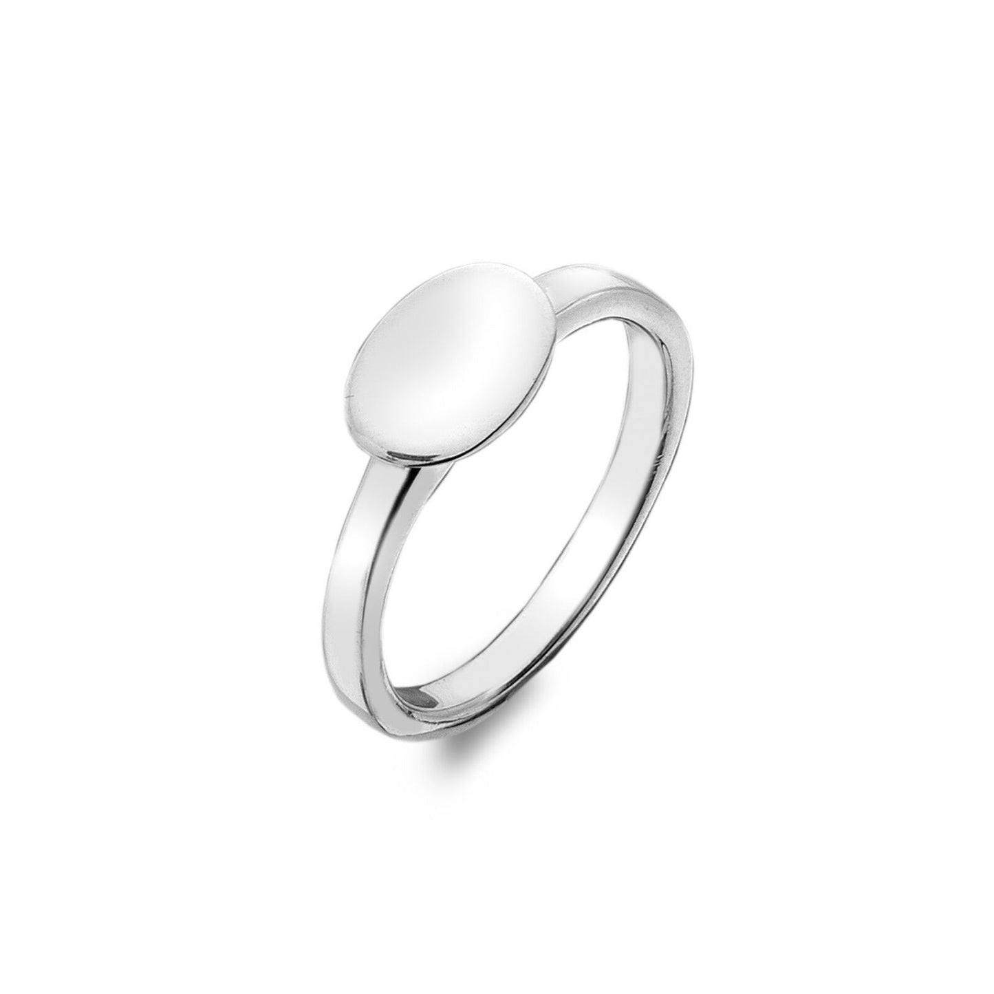 Solid Silver Oval Ring Sterling 925 Size J - Q Brand New Gift