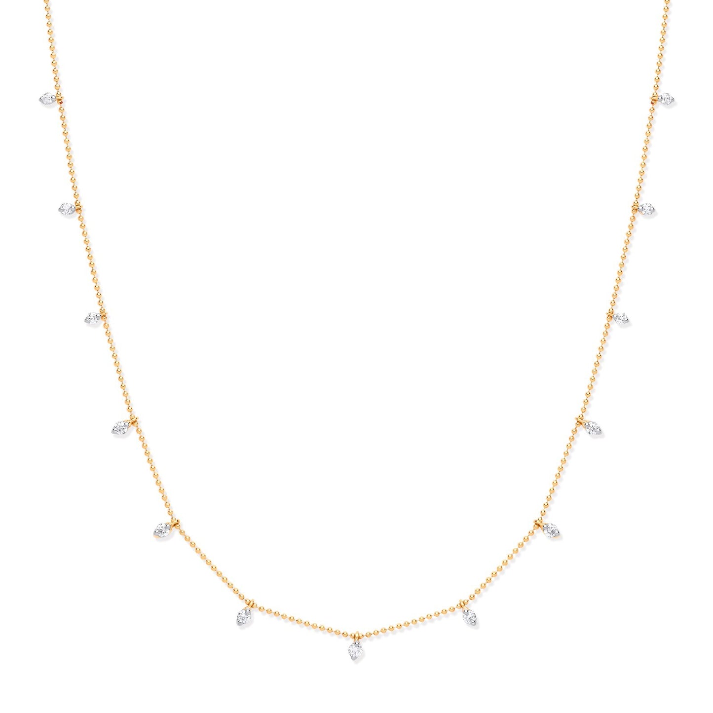 18ct Yellow Gold 0.50ctw Diamond Set (18" Adjustable) Chain Made in London