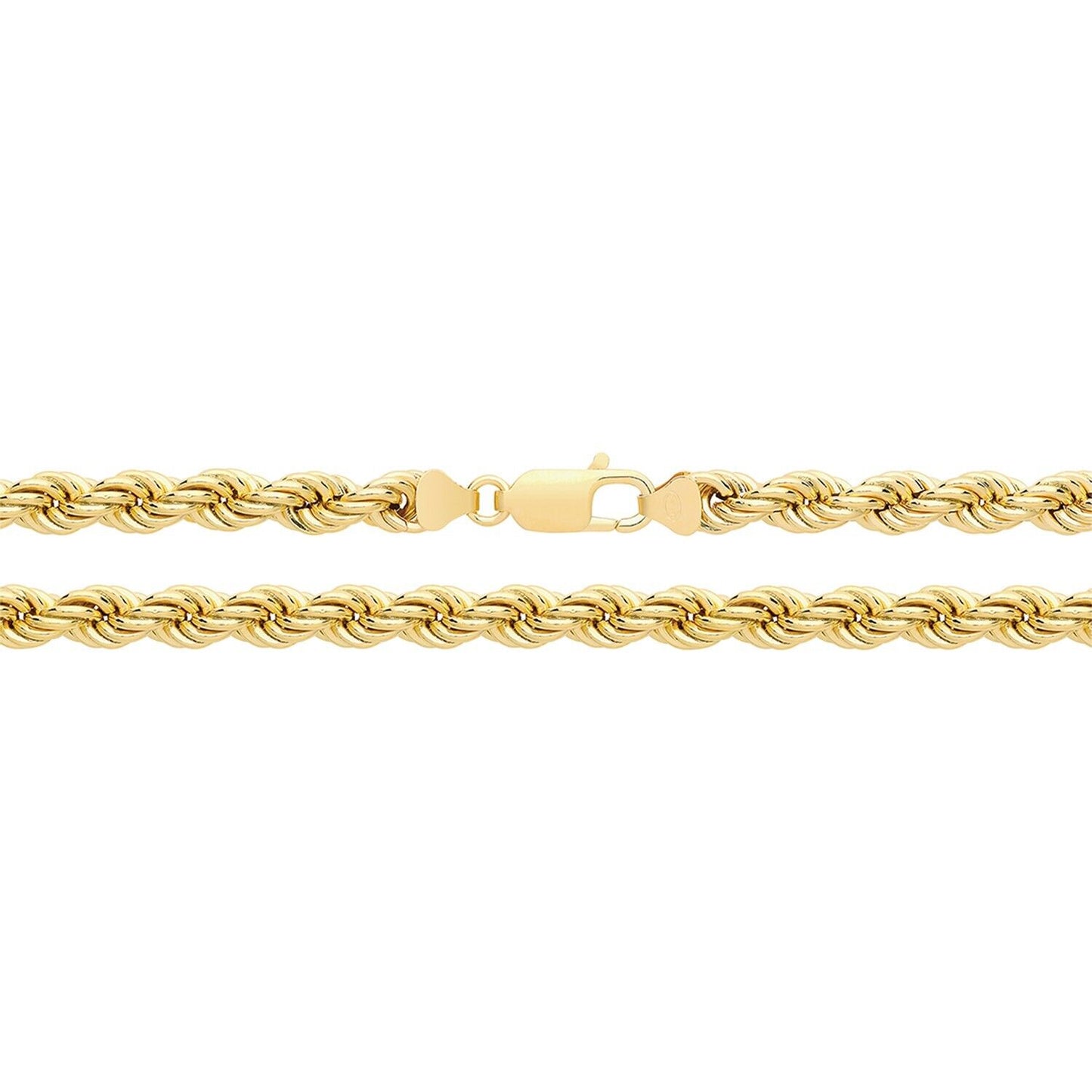 Yellow Gold Rope Chain 22" Hallmarked Men's Women's 120 Gauge