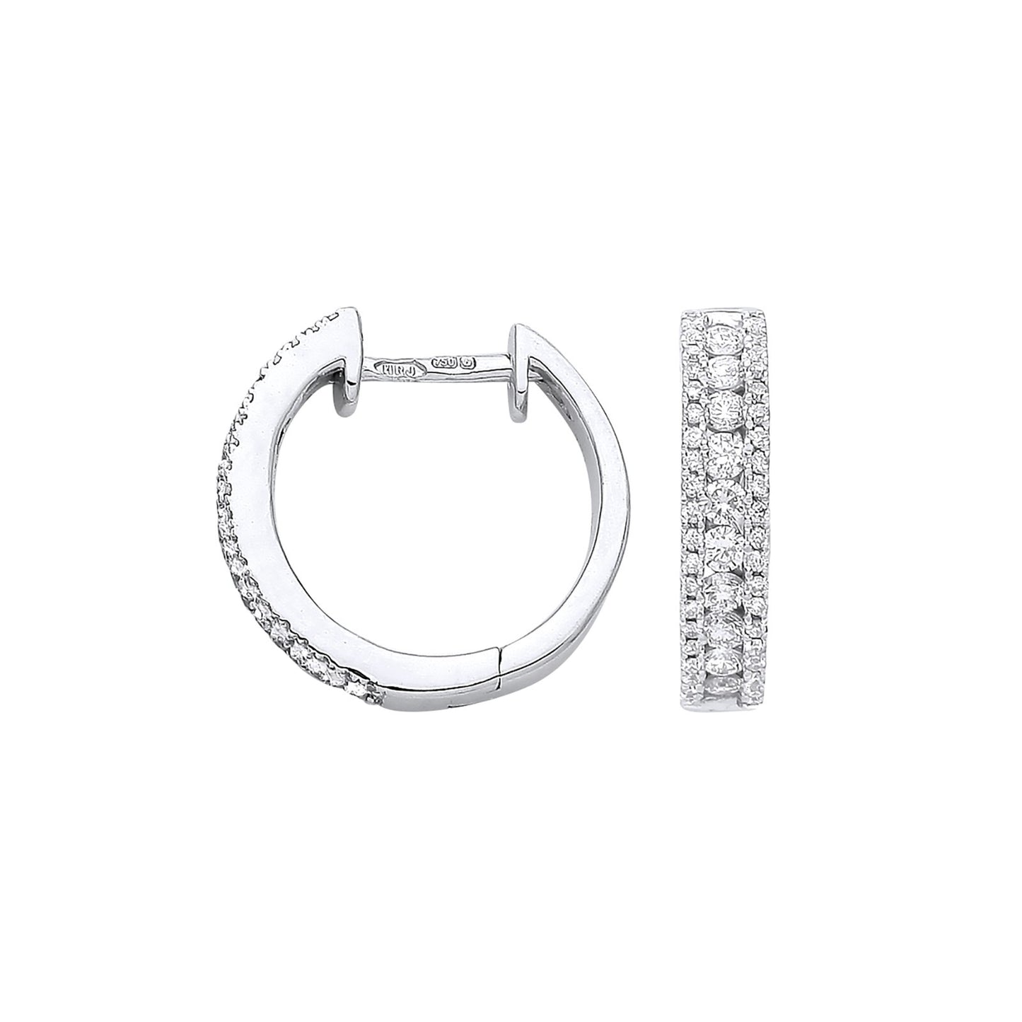 18ct White Gold 0.52ct Diamond Huggie Earrings