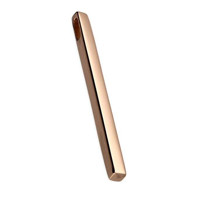 Plain Square Bar Pendant Rose Gold on Solid 925 Sterling Silver 925 Hallmark
