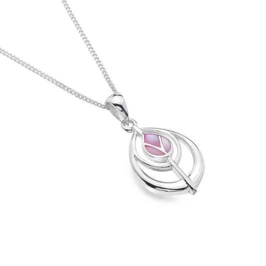 Mackintosh Tulip Pendant Pink Mother of Pearl Solid Sterling Silver 925
