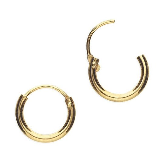 Men's Hoop Earring Micro Huggie Hoop Single Earring Yellow Gold on 925 Silver