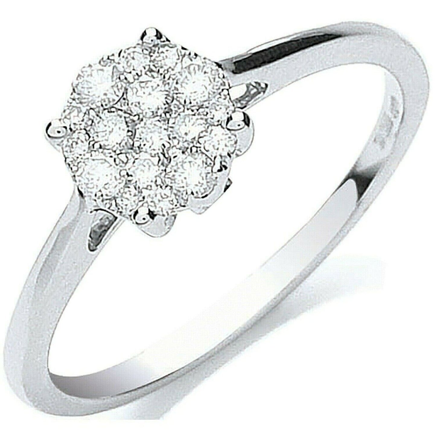 Real Diamond Ring 18ct White Gold 0.25ctw Sizes J K L M N O P Q