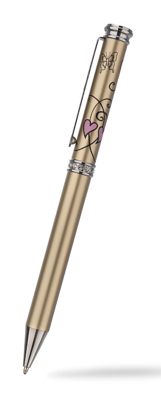 Butterfly Heart Ballpoint Pen Austrian Crystal Designer Luxurious Packaging Box