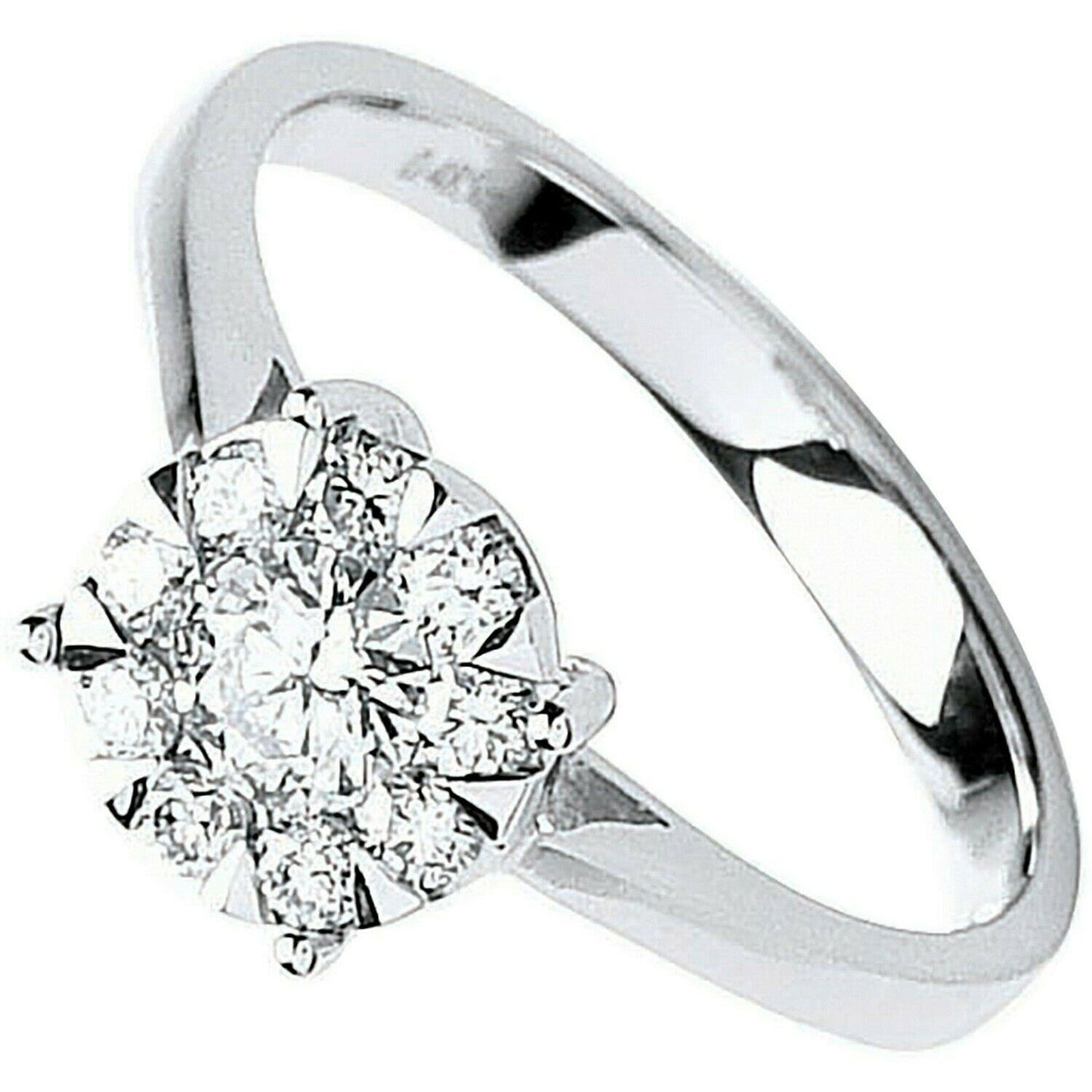 Real Diamond Ring 18ct White Gold 0.50 Carat Weight of Diamonds