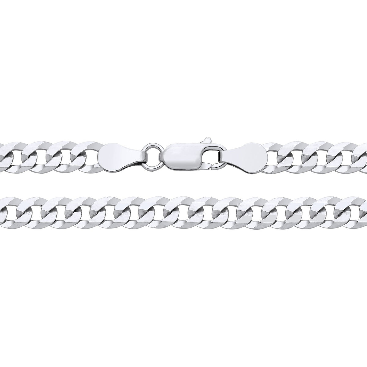 Men's Very Flat Curb Bracelet Sterling Silver 8" 925 Hallmarked 5mm Wide