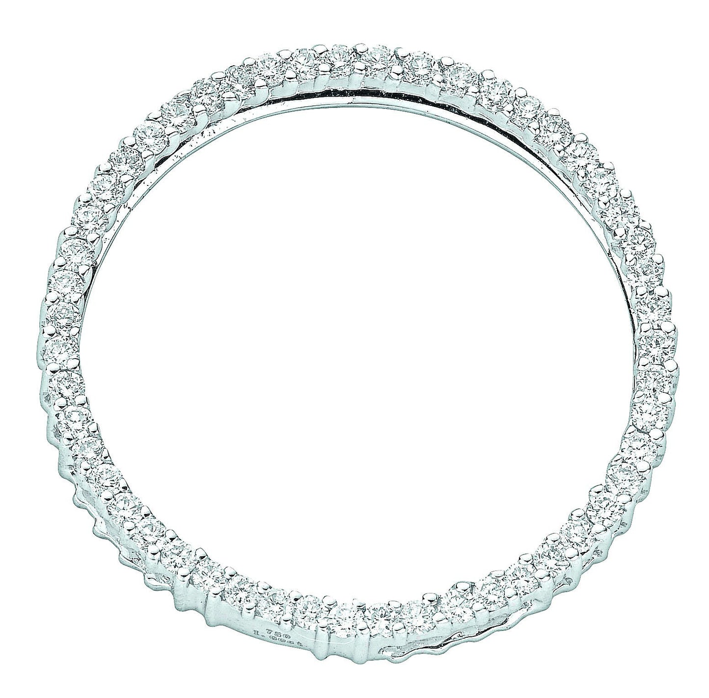 18ct White Gold 1.00ct Diamond Circle Pendant - 30mm - Made in London