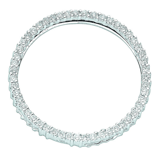 18ct White Gold 1.00ct Diamond Circle Pendant - 30mm - Made in London