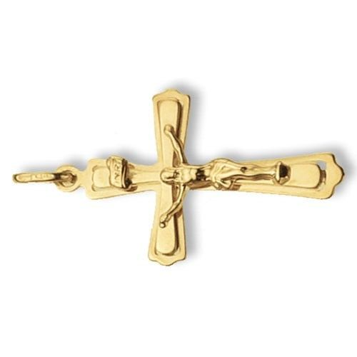 9ct Yellow Gold Crucifix Cross Pendant Medium 38 x 23mm Christening Communion