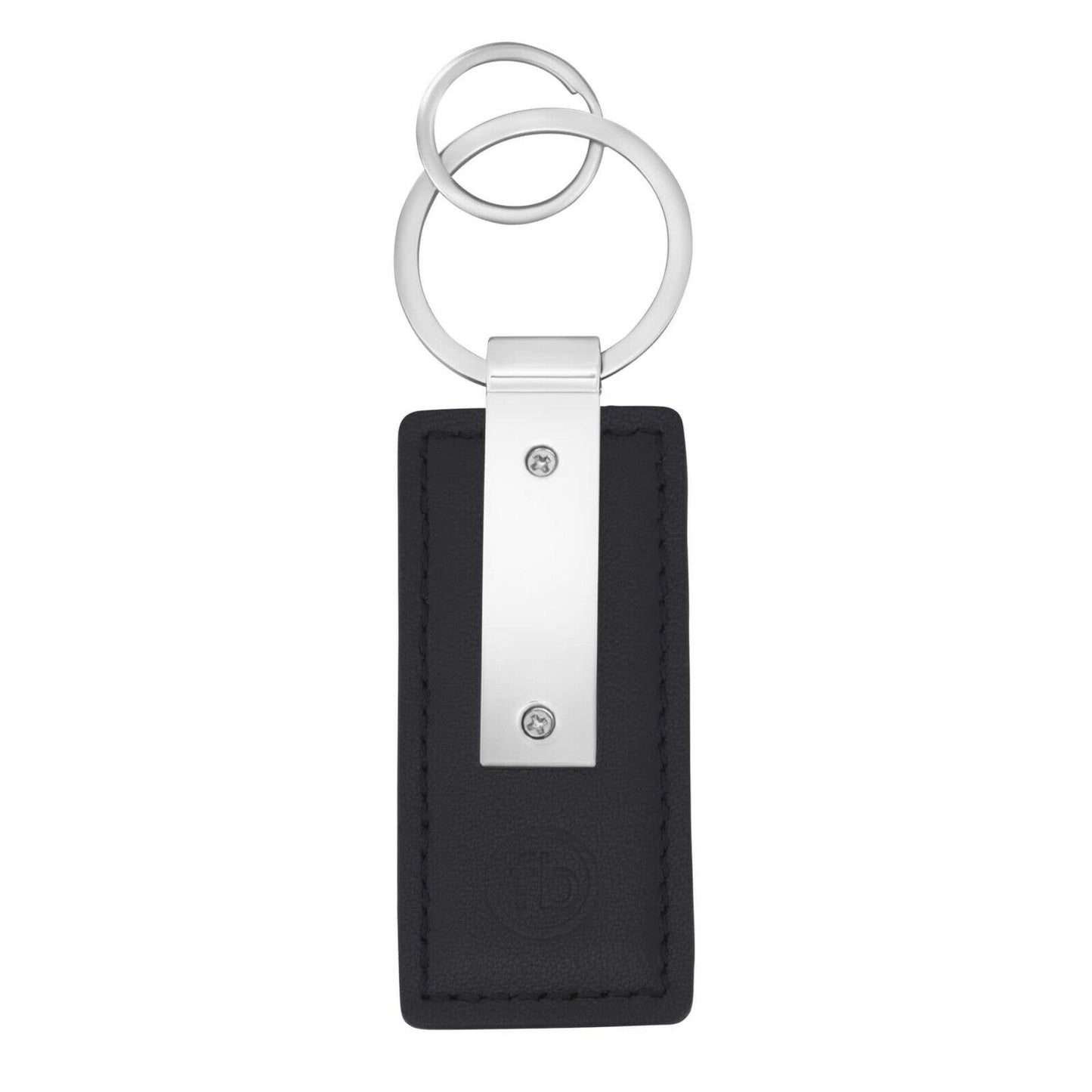 Fred Bennett Black Leather Key Chain with Engravable Tag Keyring Y2625