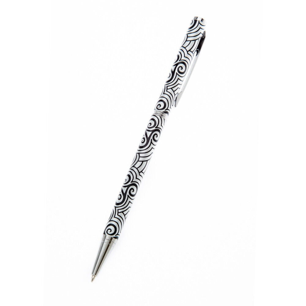 Ballpoint Pen Silver Plated Triskele Force Designer Black Ink Brand New Boxed