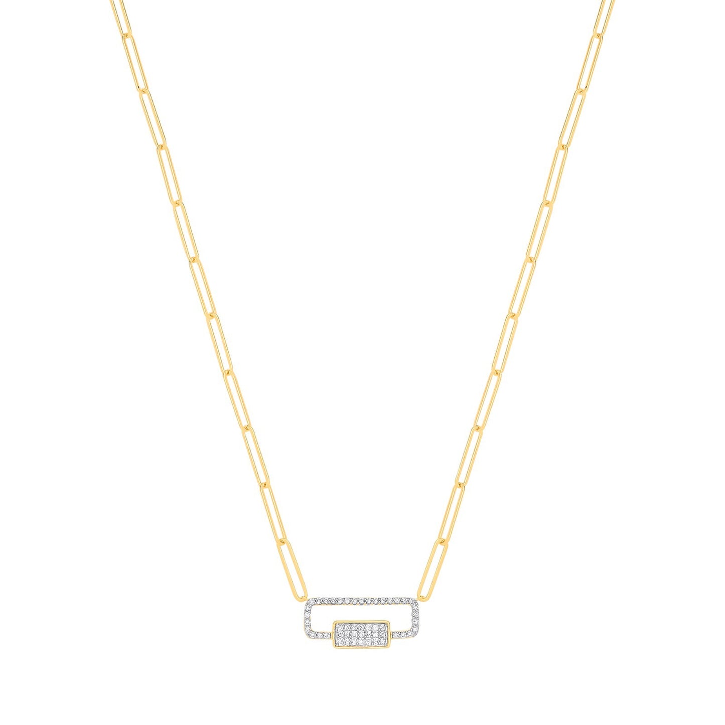 9ct Yellow Gold 0.22ctw Diamond Paper Chain With Trigger Clasp (Chain 18")