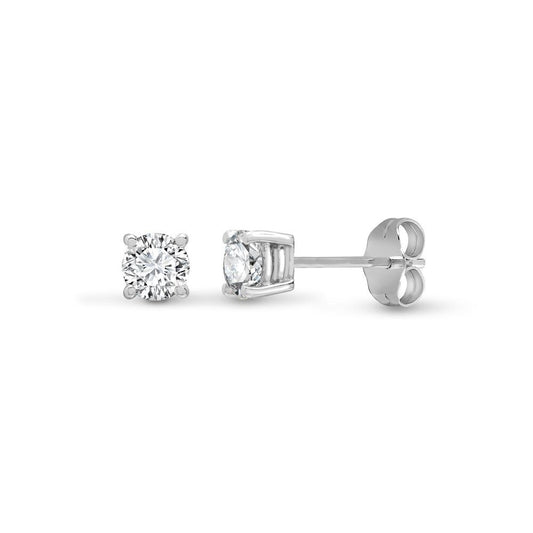 Lab Grown Diamond 18ct White Gold 50pts Claw Set Earrings IGI Certificated