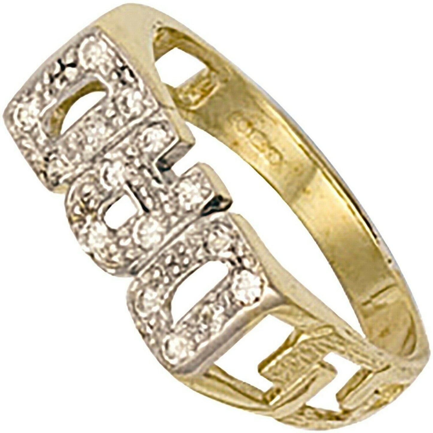 9ct Yellow Gold DAD Ring ID Sides Fully Hallmarked