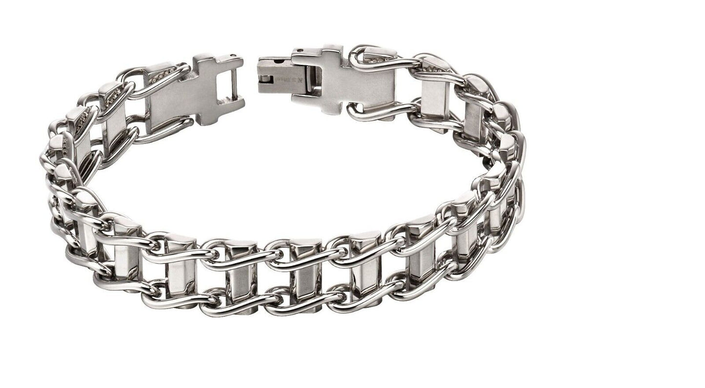 Fred Bennett Stainless Steel Bike Chain Bracelet 21cm B5116