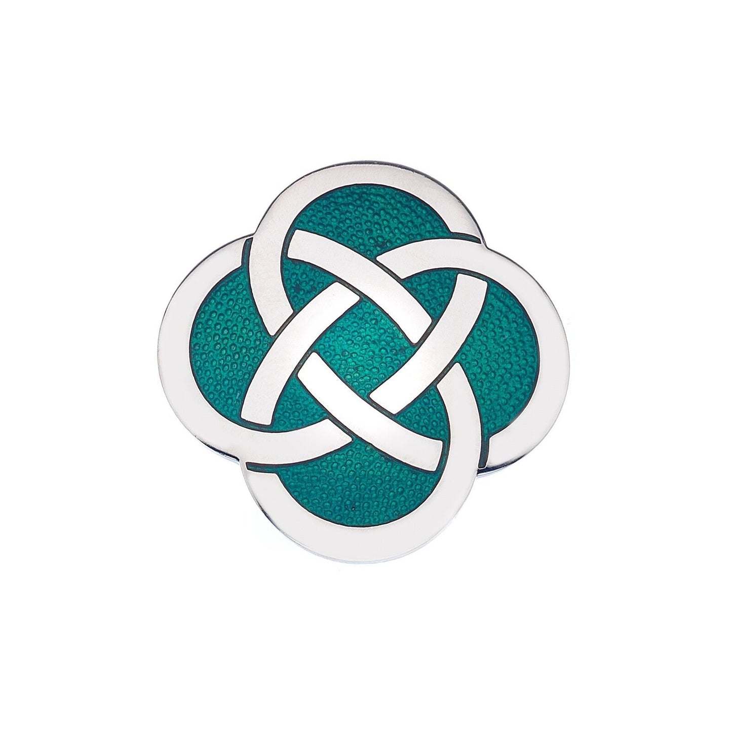 Celtic Knot Green Brooch Silver Plated Brand New Gift Packaging