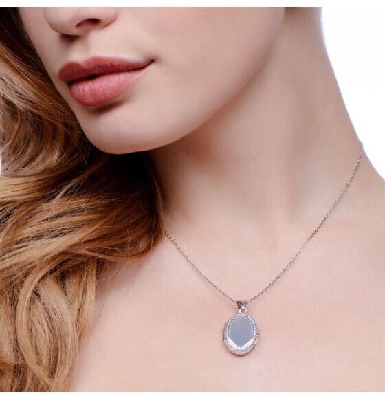 Sterling Silver Oval Locket 16 - 18" Chain Luxurious Packaging 925 Hallmark