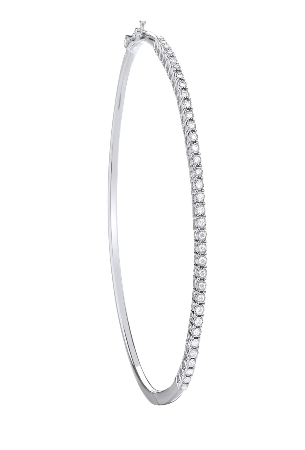 9ct White Gold 0.25ctw Diamond Bangle Made in London
