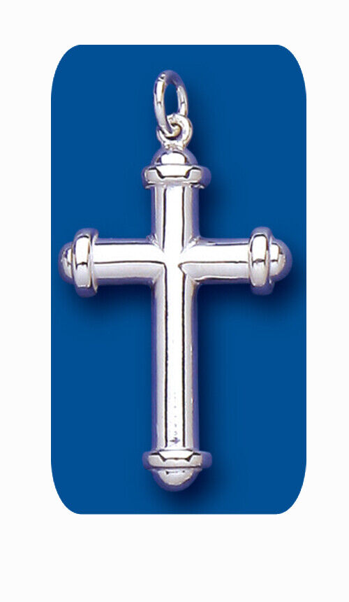 Sterling Silver Ornate Cross Pendant 925 hallmark 30 x 18mm All Chain Lengths