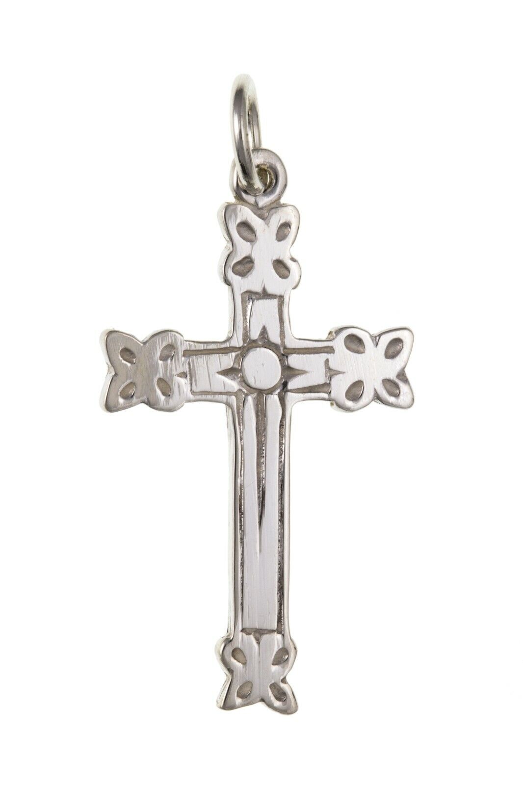 Sterling Silver Medium Embossed Pendant 925 Hallmark 26 x 15mm