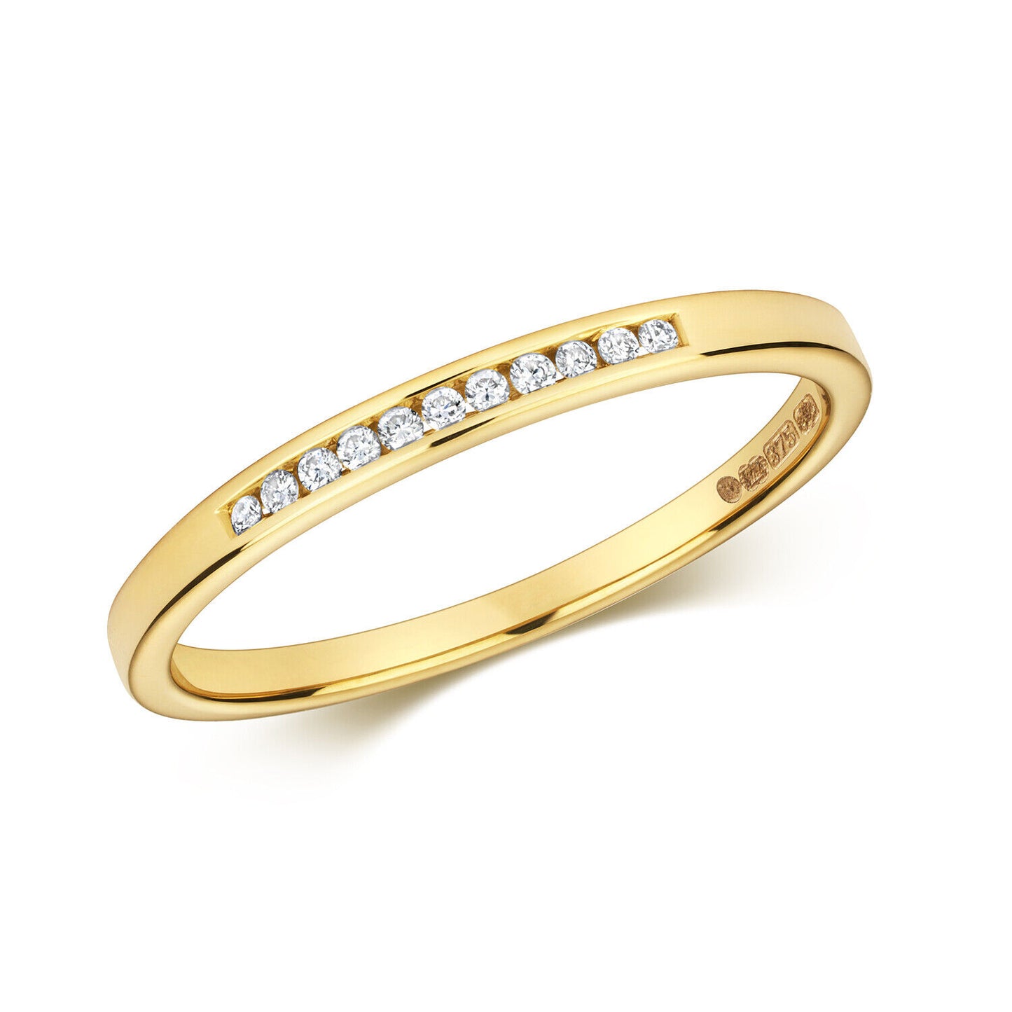 Real Diamond Eternity Ring Channel Set Solid 9ct Yellow Gold