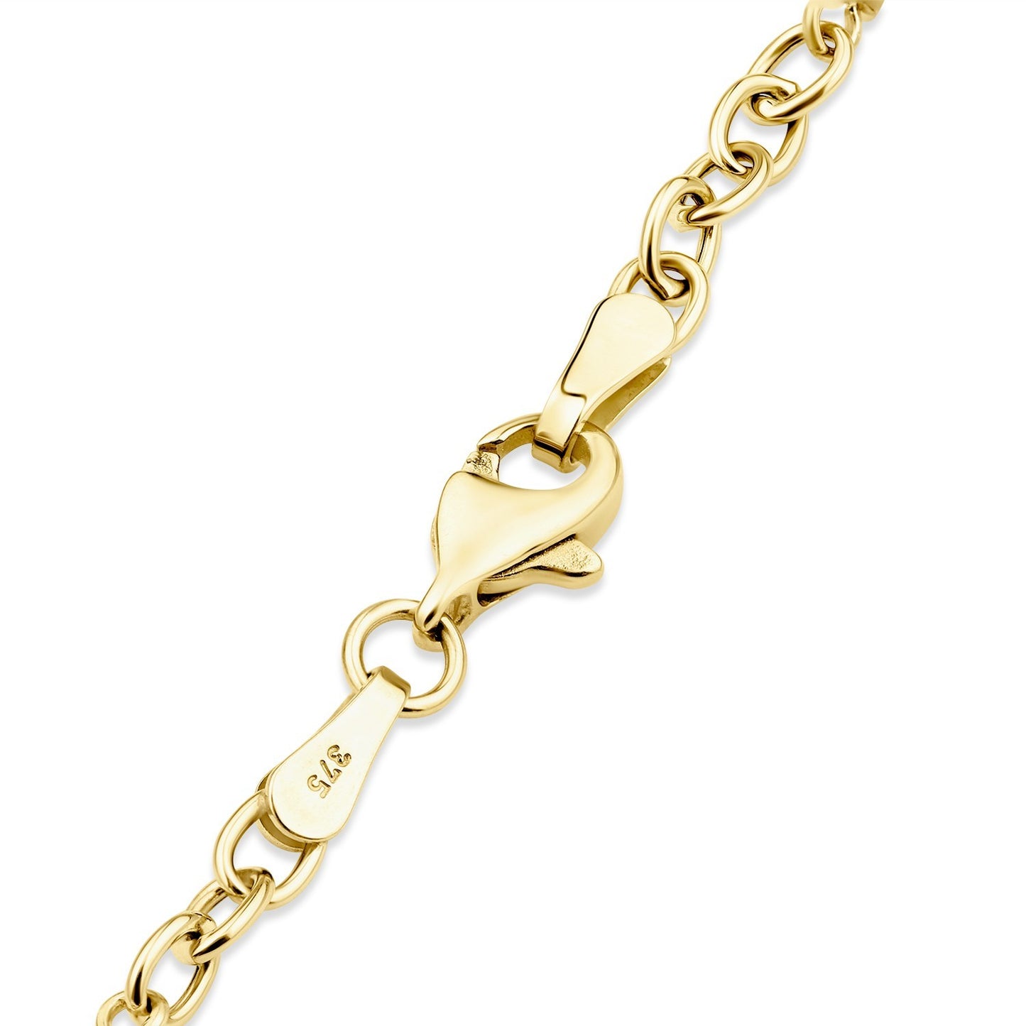 Freshwater Pearl Station Chain Bracelet 9ct Yellow Gold 375 Hallmark 19cm