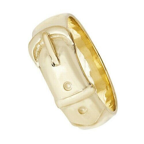 9ct Yellow Gold Buckle Ring Men's Gents Plain Band Hallmarked British Made