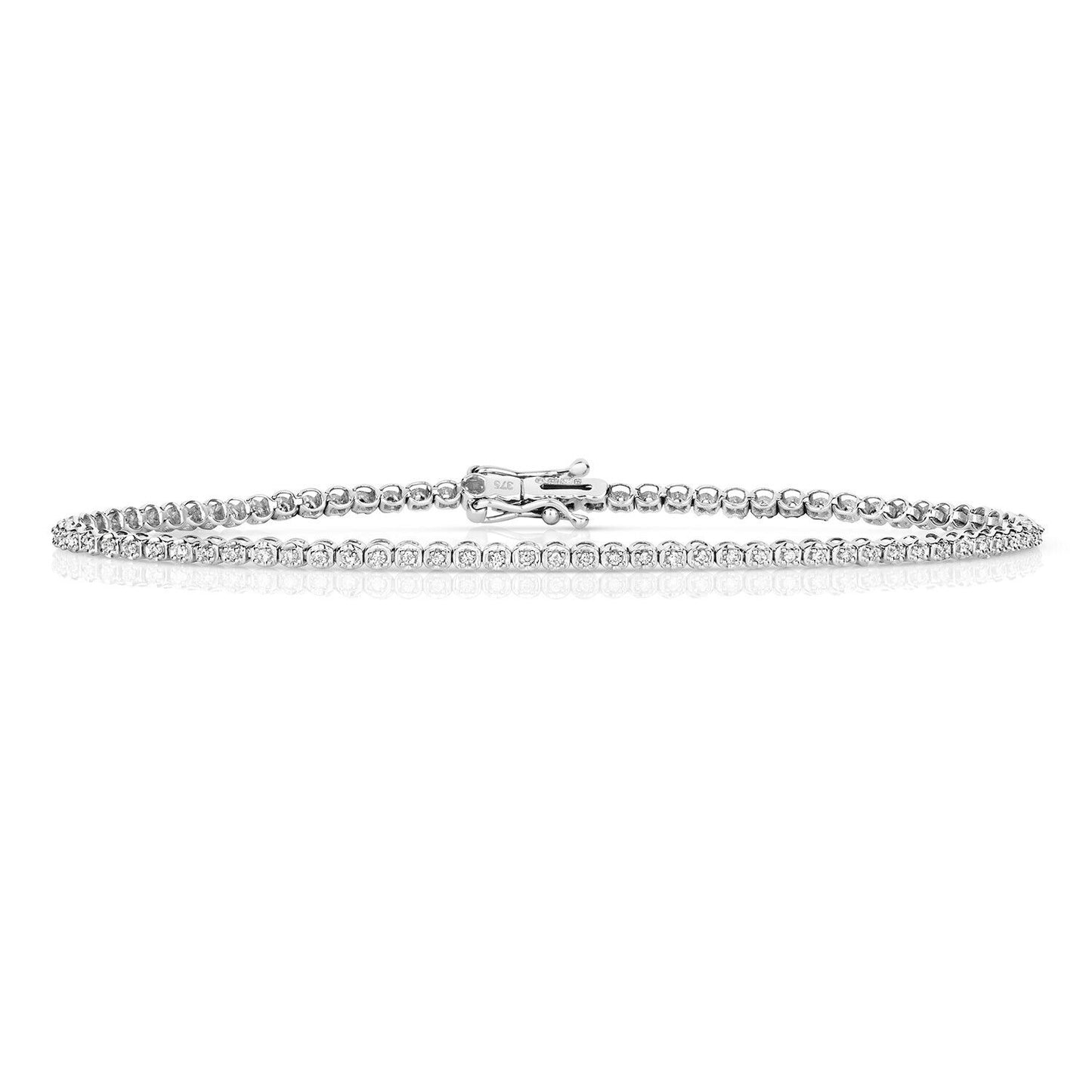 Diamond Tennis Bracelet Solid 9ct White Gold Real Diamonds 0.50ctw