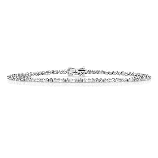 Diamond Tennis Bracelet Solid 9ct White Gold Real Diamonds 0.50ctw