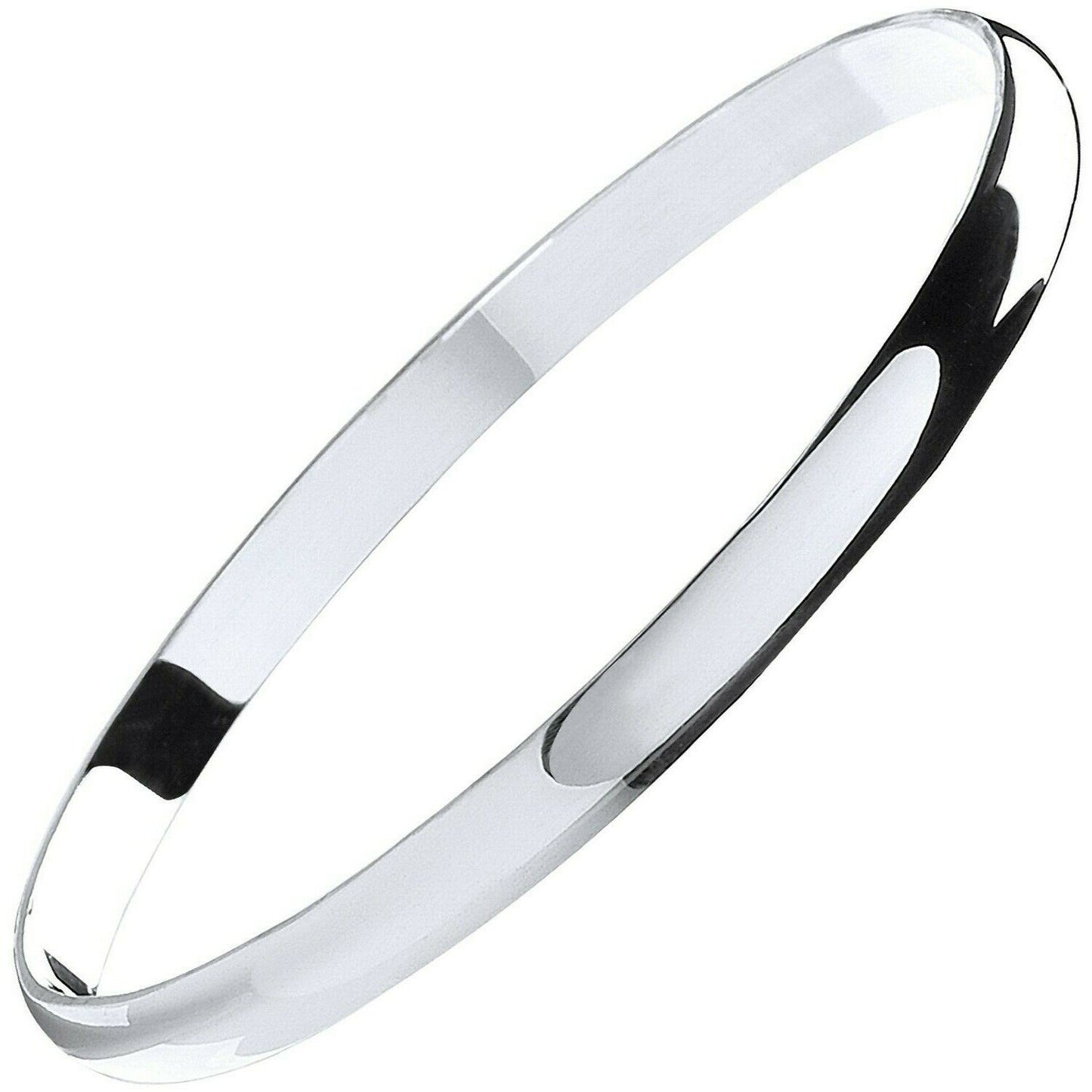 Solid Sterling Silver 6mm D - Shaped Slave Bangle