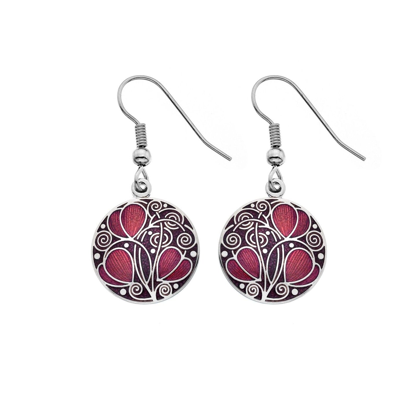 Mackintosh Leaf Earrings Silver Plated Branded Packaging