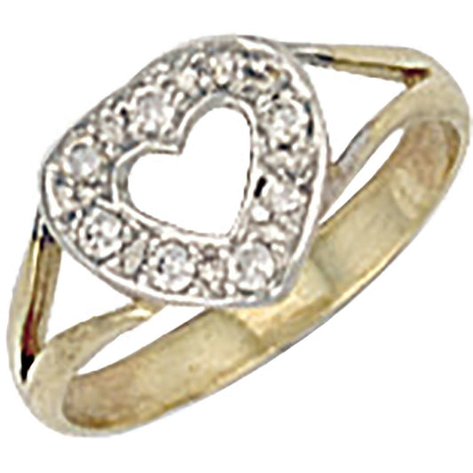 Baby Child's Heart Ring Gemstone Solid Yellow Gold British Made Hallmarked